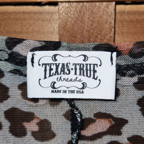 Texas True Threads Leopard Print Short Sleeve Kimono Women's Size L - Picture 3 of 6